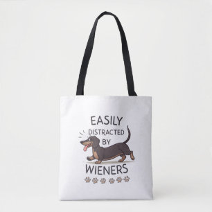 Bolso De Tela Arte de dibujos animados divertido de perro salchi