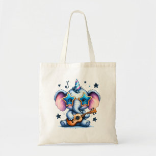 Bolso De Tela Arte de elefante amante de la música genial