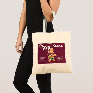 Bolso De Tela Arte de etiqueta de caja de frutas vintage con per