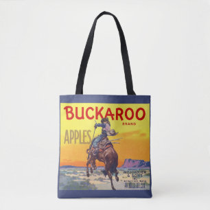 Bolso De Tela Arte de etiqueta de caja de frutas vintage, manzan