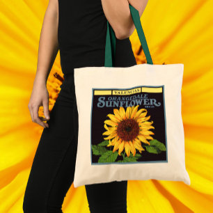 Bolso De Tela Arte de etiqueta de caja de frutas vintage Oranged