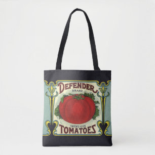 Bolso De Tela Arte de etiqueta de caja de frutas vintage, tomate