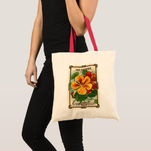 Bolso De Tela Arte de etiqueta de paquete de semillas antiguas, 