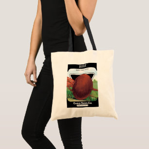Bolso De Tela Arte de etiqueta de paquete de semillas antiguas, 