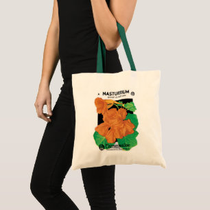 Bolso De Tela Arte de etiqueta de paquete de semillas vintage, f