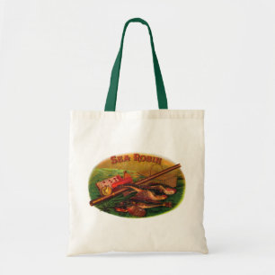 Bolso De Tela Arte de etiqueta de puro de equipo de pesca vintag