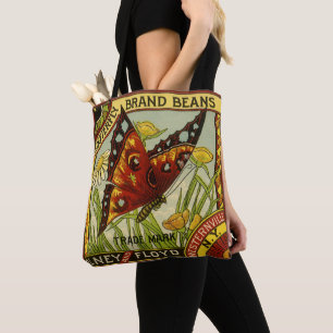 Bolso De Tela Arte de etiqueta de vegetal vintage, frijoles de l