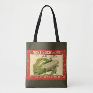Bolso De Tela Arte de etiqueta de verdura vintage, maíz azucarad