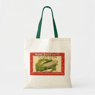 Bolso De Tela Arte de etiqueta de verdura vintage, maíz azucarad