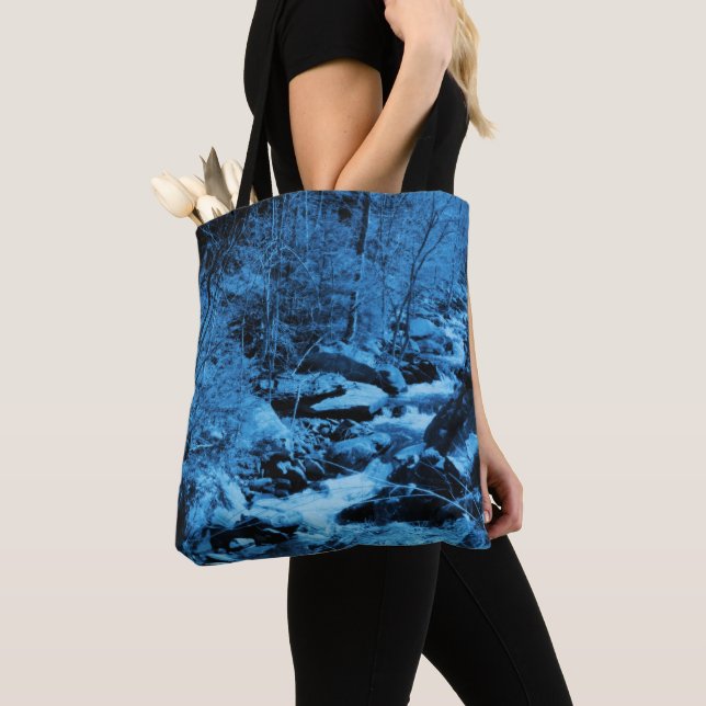 Bolso De Tela Arte de fantasía con broche azul (Detalle)
