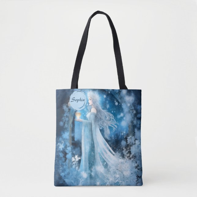 Bolso De Tela Arte de fantasía de reina de nieve - Diosa mística (Anverso)