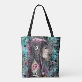 Bolso De Tela Arte de fantasía de Tatuaje de Rosa