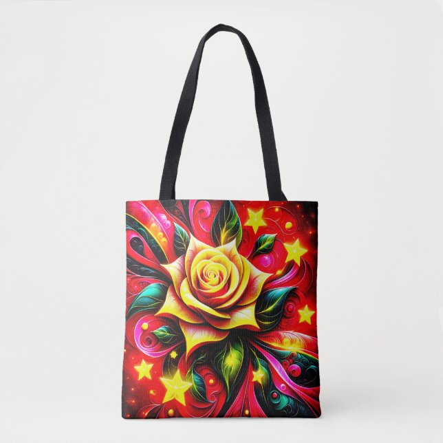 Bolso De Tela Arte de flores (Anverso)