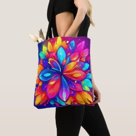 Bolso De Tela Arte de flores psicodélicas