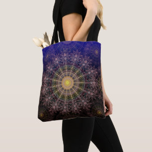 Bolso De Tela Arte de flores resplandecientes en el cielo claro 