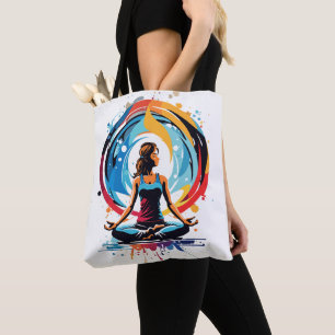 Bolso De Tela Arte de Flujo de Energía de Meditación Serena