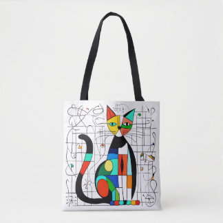 Bolso De Tela Arte de gato abstracto colorido cubista cubismo