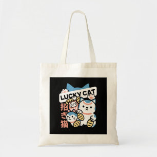 Bolso De Tela Arte de Gato Afortunado – Maneki Neko con Moneda d