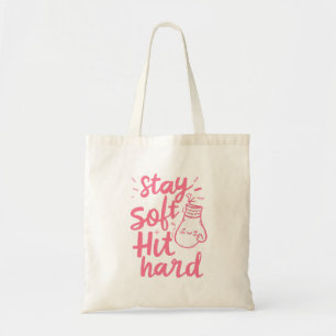 Bolso De Tela Arte de Guante de Boxeo Rosa Golpea Fuerte Mantén 