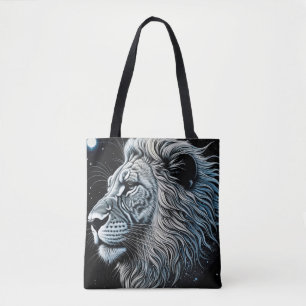 Bolso De Tela Arte de IA del León Celestial Nocturno