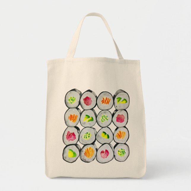 Bolso De Tela Arte de ilustracion de sushi cutáneo (Frente)