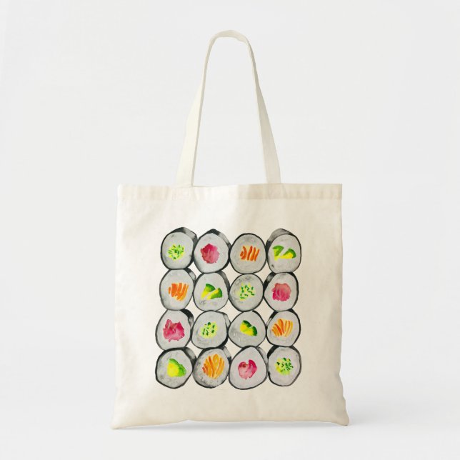 Bolso De Tela Arte de ilustracion de sushi cutáneo (Frente)