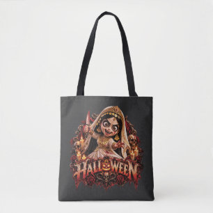 Bolso De Tela Arte de impresión de la novia zombie espeluznante