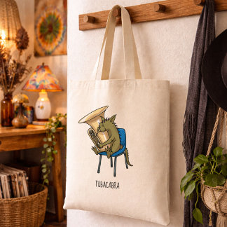 Bolso De Tela Arte de juego de palabras de Tubacabra Tuba Player