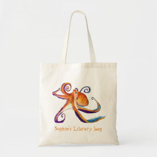 Bolso De Tela Arte de la acuarela Octopus Sealife