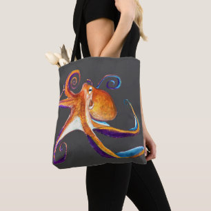 Bolso De Tela Arte de la acuarela Octopus sealife