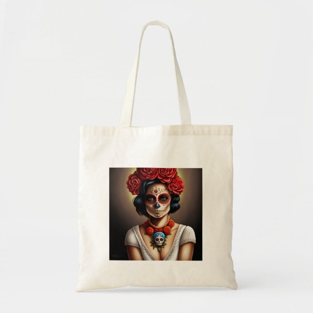 Bolso De Tela Arte de La Catrina (Frente)