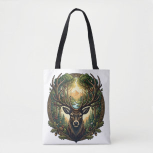 Bolso De Tela Arte de la naturaleza del ciervo del bosque majest