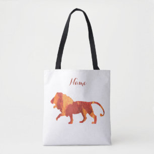 Bolso De Tela Arte de León Naranja Rojo