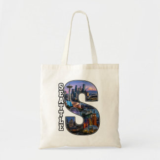 Bolso De Tela Arte de letra inicial de punto de referencia de Se