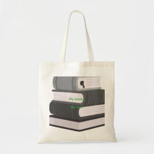 Bolso De Tela Arte de Libro Minimalista