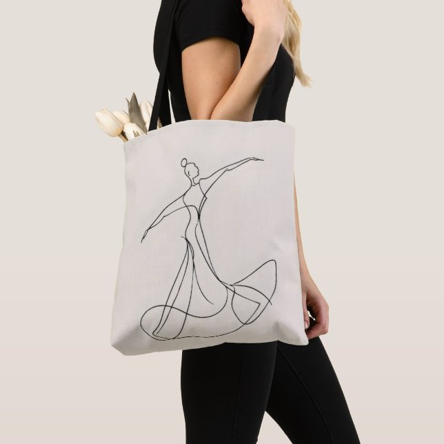 Bolso De Tela Arte de línea de bailarina (Detalle)