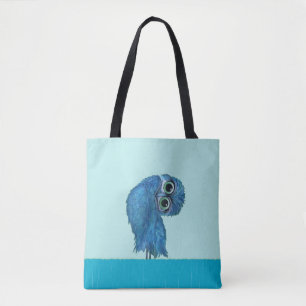 Bolso De Tela Arte de madriguera azul de Coastal del búho
