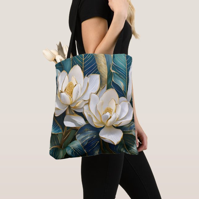 Bolso De Tela Arte de Magnolia del Sur (Detalle)