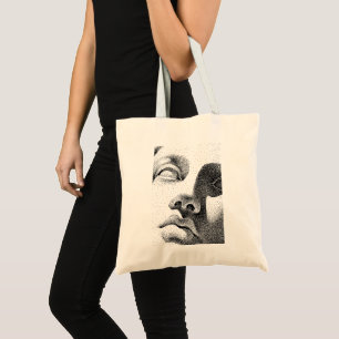 Bolso De Tela Arte de matriz de puntos: Cara de mármol clásica