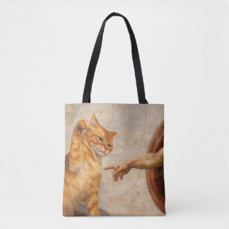 Bolso De Tela Arte de meme de gato divertido Creación de Adán co