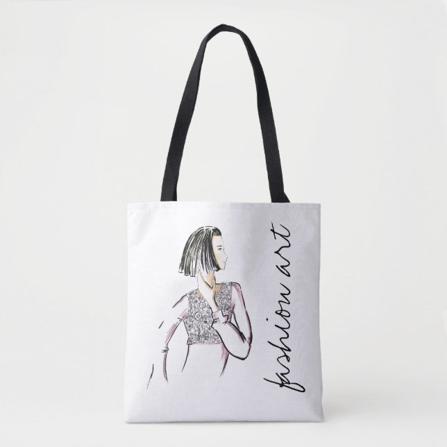 Bolso De Tela Arte de moda Ilustracion de moda Imprimir (Anverso)