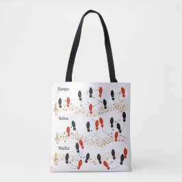 Bolso De Tela Arte de música de pasos de baile personalizados re