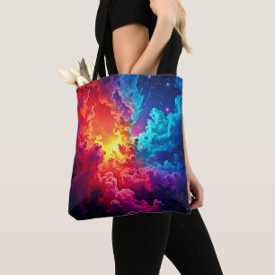 Bolso De Tela Arte de Nebulosa Vibrante: Arte de Color Cósmico