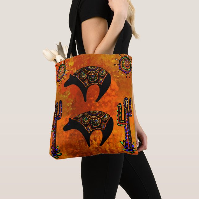 Bolso De Tela Arte de oso del suroeste (Detalle)