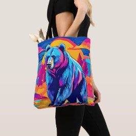 Bolso De Tela Arte de oso vibrante