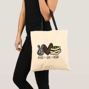 Bolso De Tela Arte de palabra de lectura de amor en paz lindo