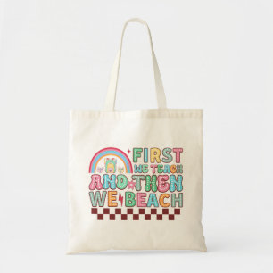 Bolso De Tela Arte de palabras divertidas de playa para enseñar
