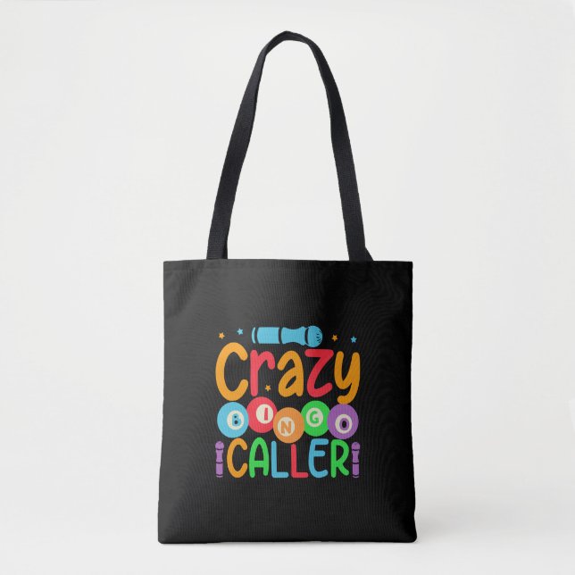Bolso De Tela Arte de palabras divertidas y locas para llamador  (Anverso)