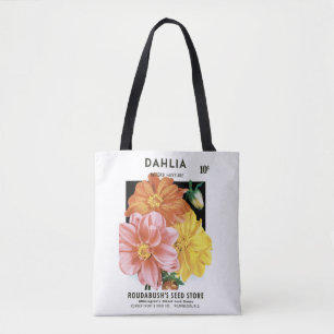 Bolso De Tela Arte de Paquete de Semillas Antiguas, Flores de Ja