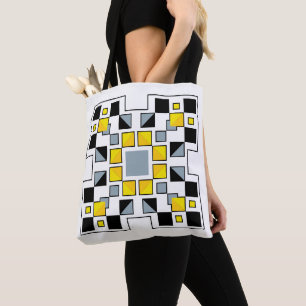 Bolso De Tela Arte de patrón de colcha geométrica moderna